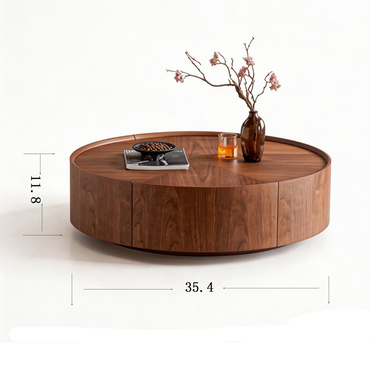 Walnut Round Coffee Table | OROA