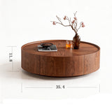 Walnut Round Coffee Table | OROA