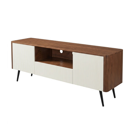 Off-white Walnut Wooden TV stand | OROA