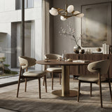 Natural Walnut Wooden Dining Chairs (2) | OROA
