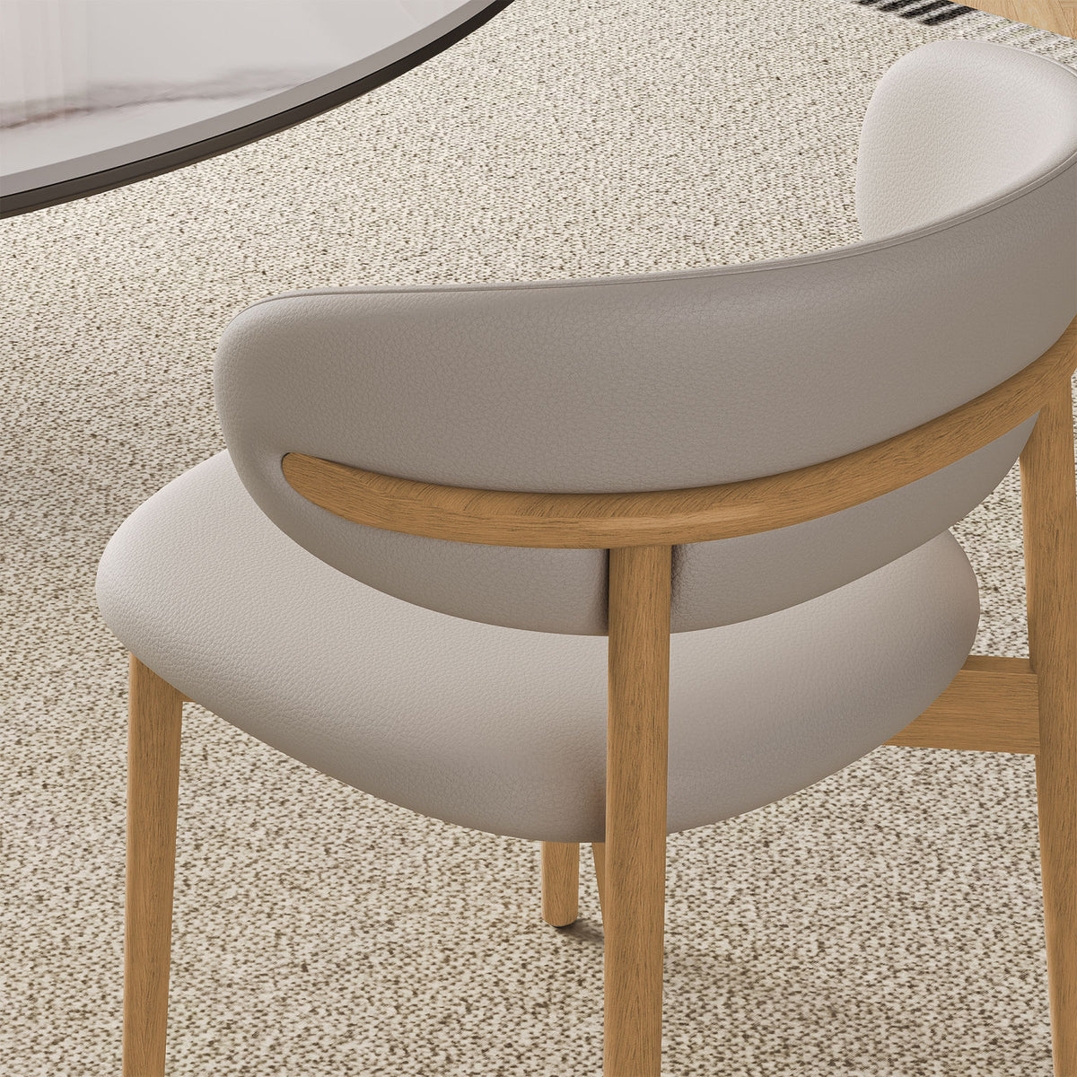 Natural Walnut Wooden Dining Chairs (2) | OROA