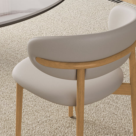 Natural Walnut Wooden Dining Chairs (2) | OROA