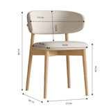 Natural Walnut Wooden Dining Chairs (2) | OROA
