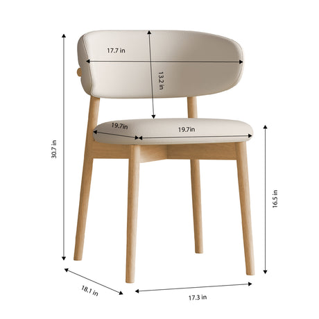 Natural Walnut Wooden Dining Chairs (2) | OROA