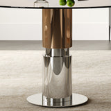 Round Glass Dining Table Set with 4 Chairs | OROA