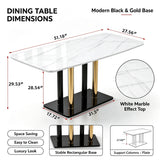 Modern European furniture - Modern Luxury Marble Pattern Glass Dining Table - www.oroa.com