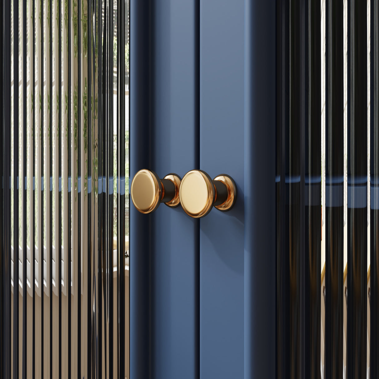 Blue Wooden Display Cabinet | OROA