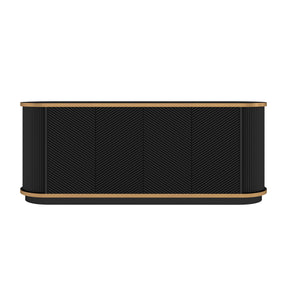 Modern European furniture - Modern Black Fluted Sideboard Cabinet - www.oroa.com