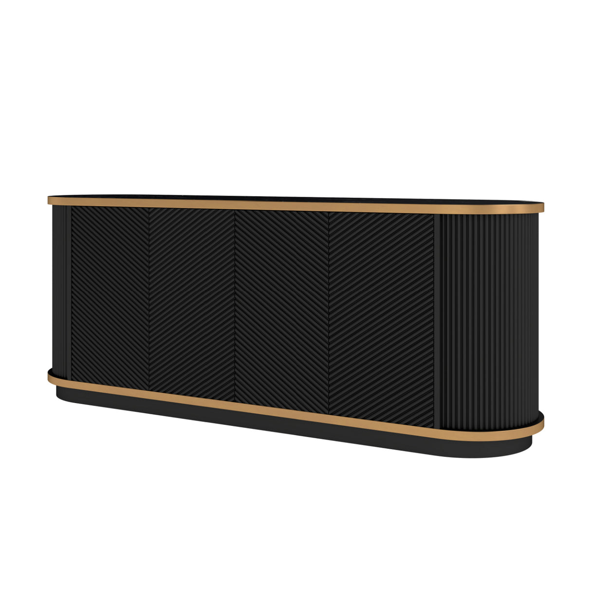 Modern Black Fluted Sideboard Cabinet | OROA