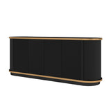 Modern Black Fluted Sideboard Cabinet | OROA
