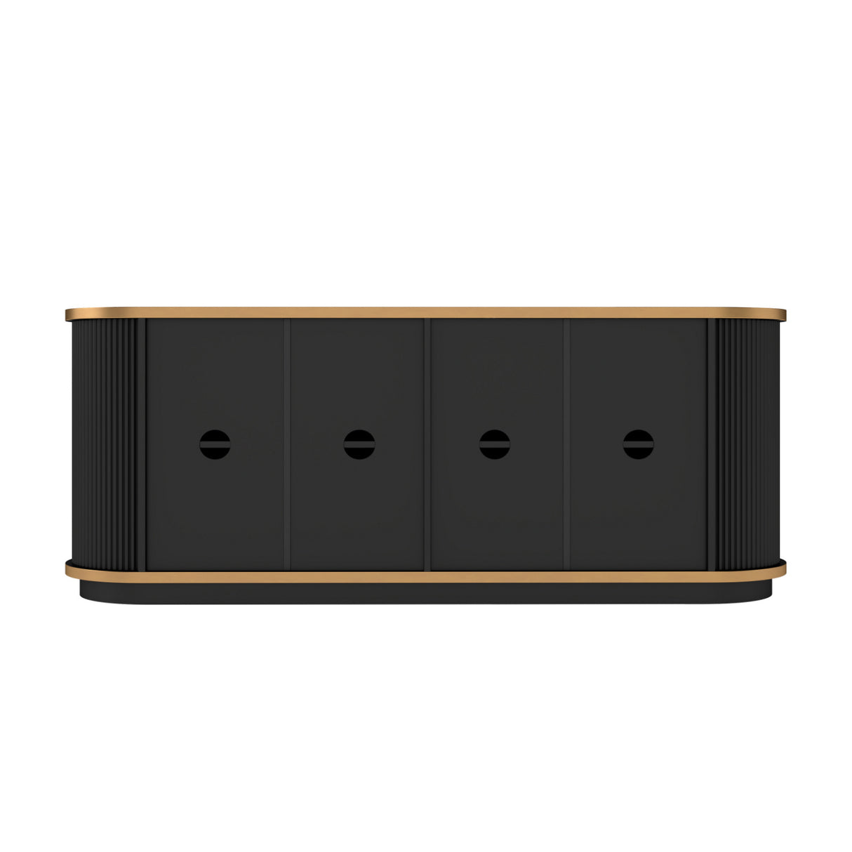 Modern Black Fluted Sideboard Cabinet | OROA