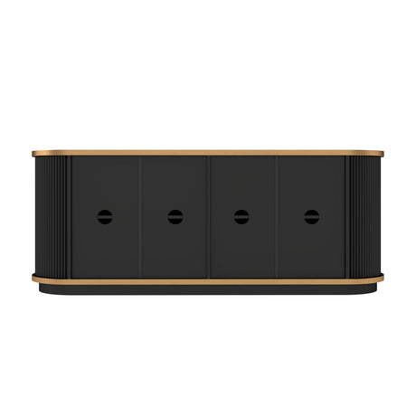 Modern Black Fluted Sideboard Cabinet | OROA