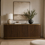 4-Door Walnut Fluted Sideboard | OROA