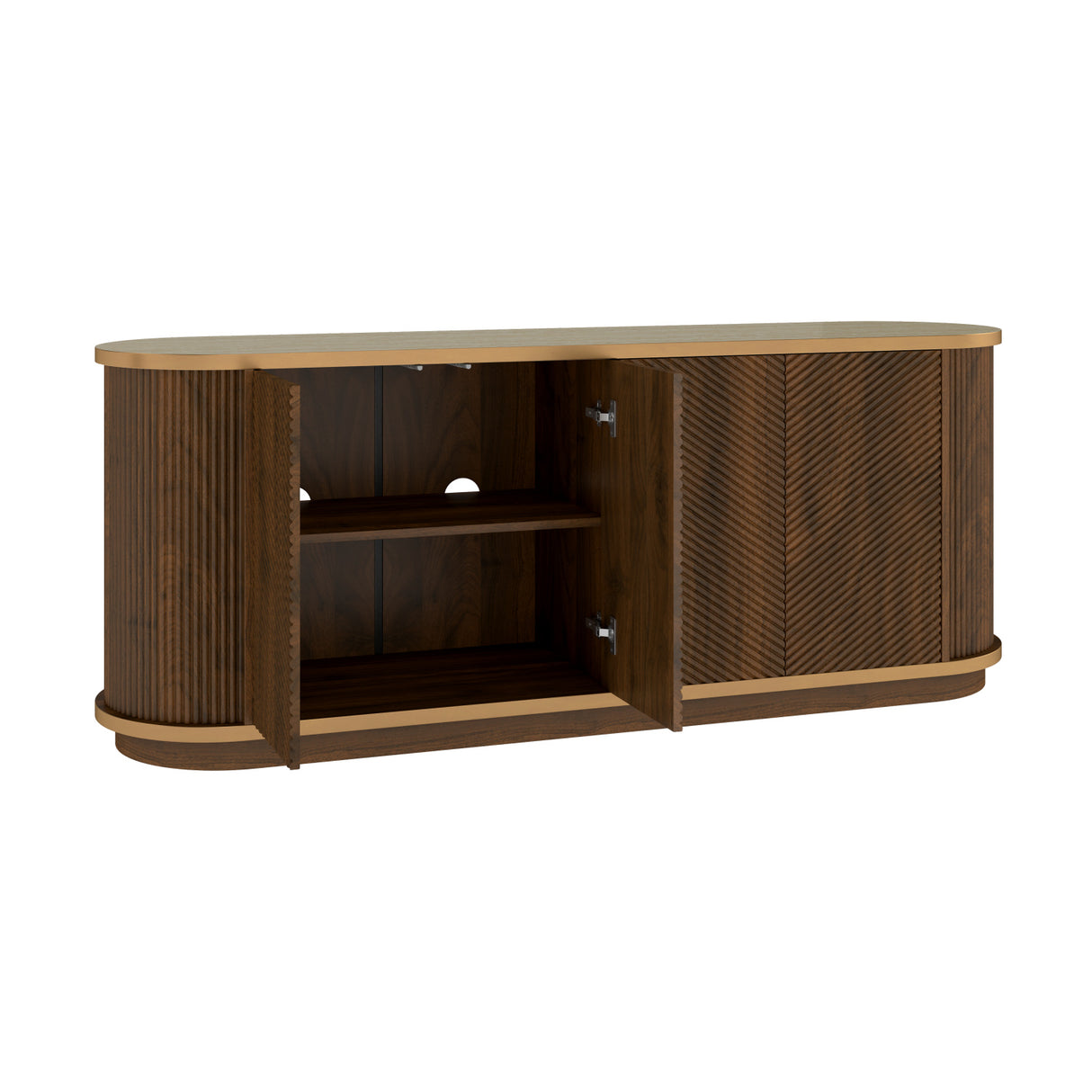 4-Door Walnut Fluted Sideboard | OROA