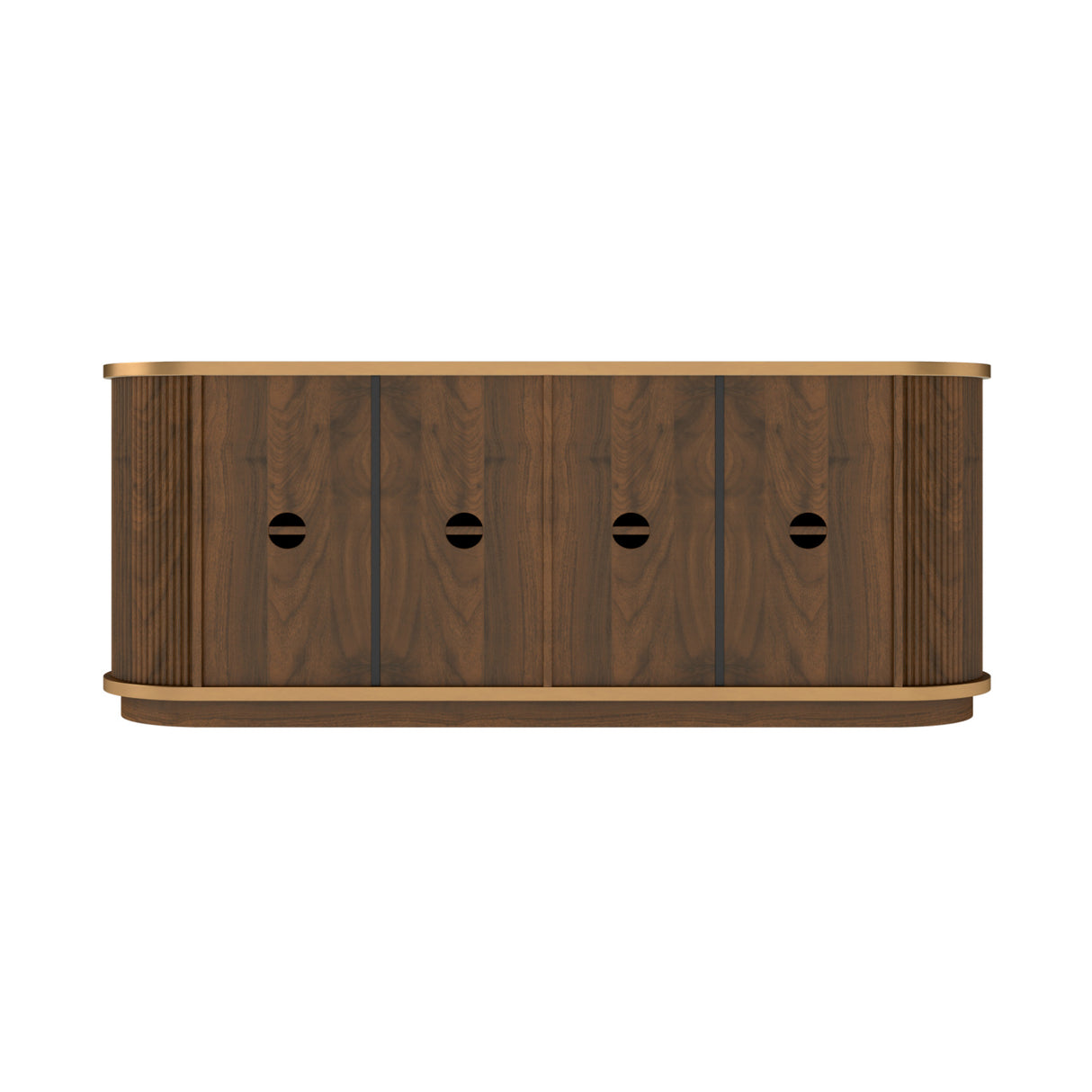4-Door Walnut Fluted Sideboard | OROA