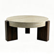 Modern European furniture - Round Travertine Top Coffee Table - www.oroa.com