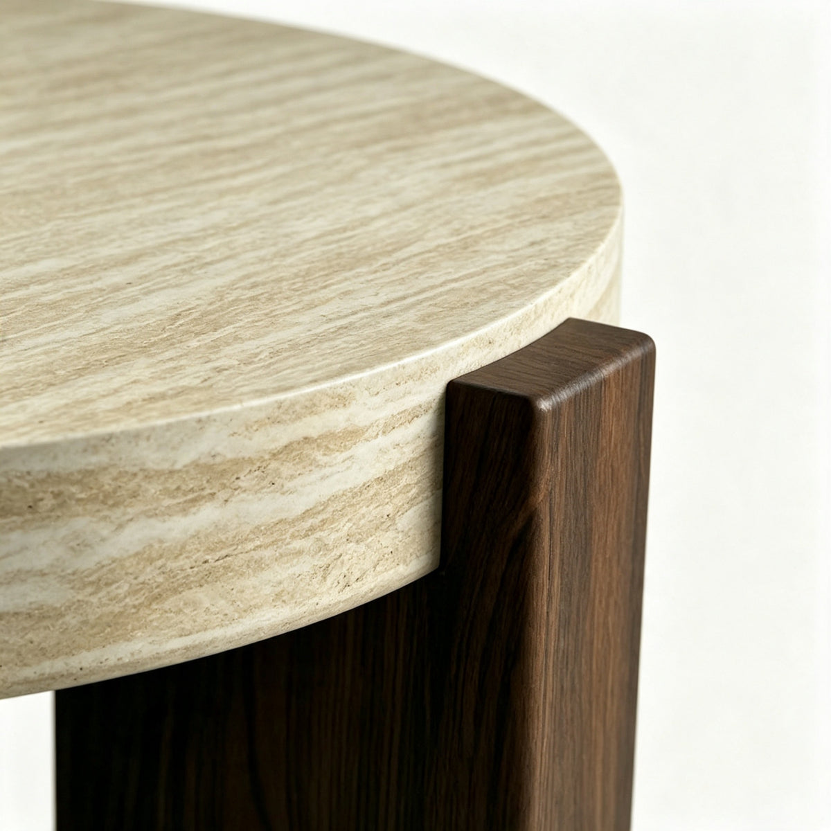 Modern European furniture - Round Travertine Top Coffee Table - www.oroa.com