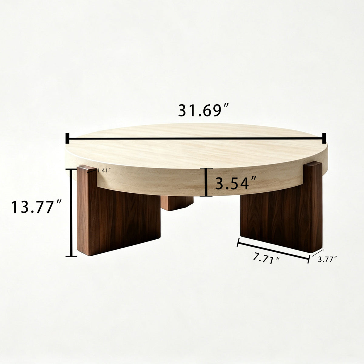 Modern European furniture - Round Travertine Top Coffee Table - www.oroa.com