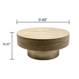31.88" Round Travertine Coffee Table | OROA
