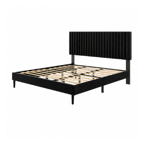 Classic Tufted Velvet Upholstered King Bed - OROA - view 1