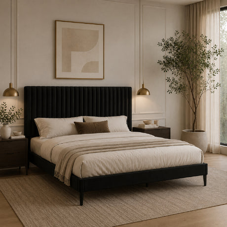 Classic Tufted Velvet Upholstered King Bed | OROA