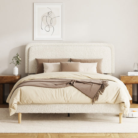 Plush Upholstered Platform King Bed | OROA