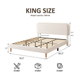 Plush Upholstered Platform King Bed | OROA