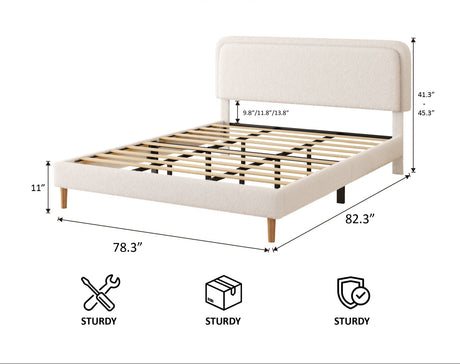 Plush Upholstered Platform King Bed | OROA