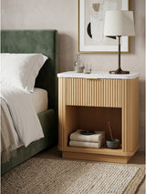 Natural Wood Finish Nightstand | OROA