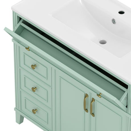 Wood Freestanding Bathroom Vanity Unit | OROA