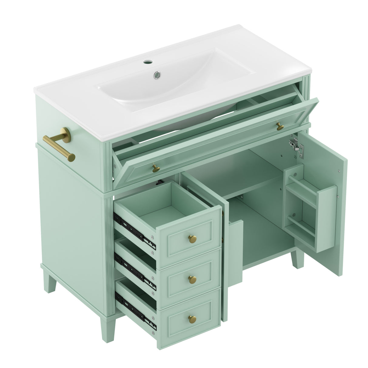 Wood Freestanding Bathroom Vanity Unit | OROA