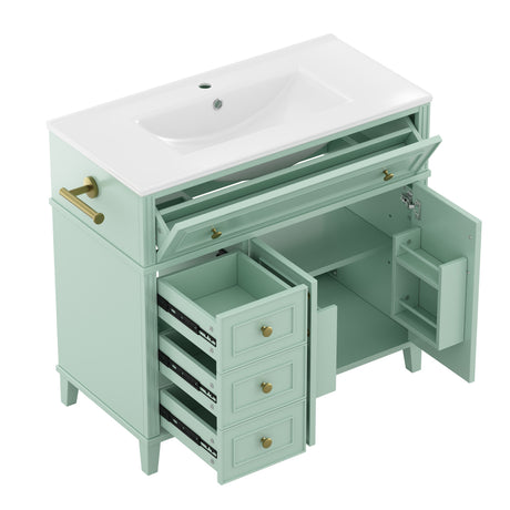 Wood Freestanding Bathroom Vanity Unit | OROA