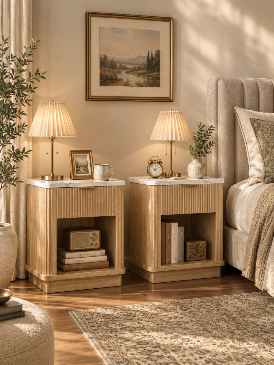 Modern Bedside Table Nightstands (2) | OROA