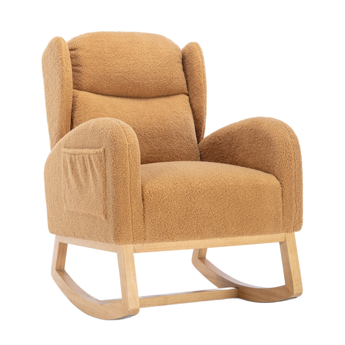 Upholstered Wooden Legs Rocking Chair | OROA