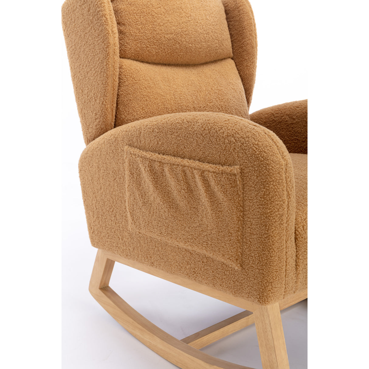 Upholstered Wooden Legs Rocking Chair | OROA