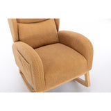 Upholstered Wooden Legs Rocking Chair | OROA