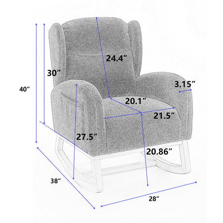 Upholstered Wooden Legs Rocking Chair | OROA