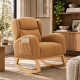 Upholstered Wooden Legs Rocking Chair | OROA