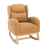 Upholstered Wooden Legs Rocking Chair | OROA