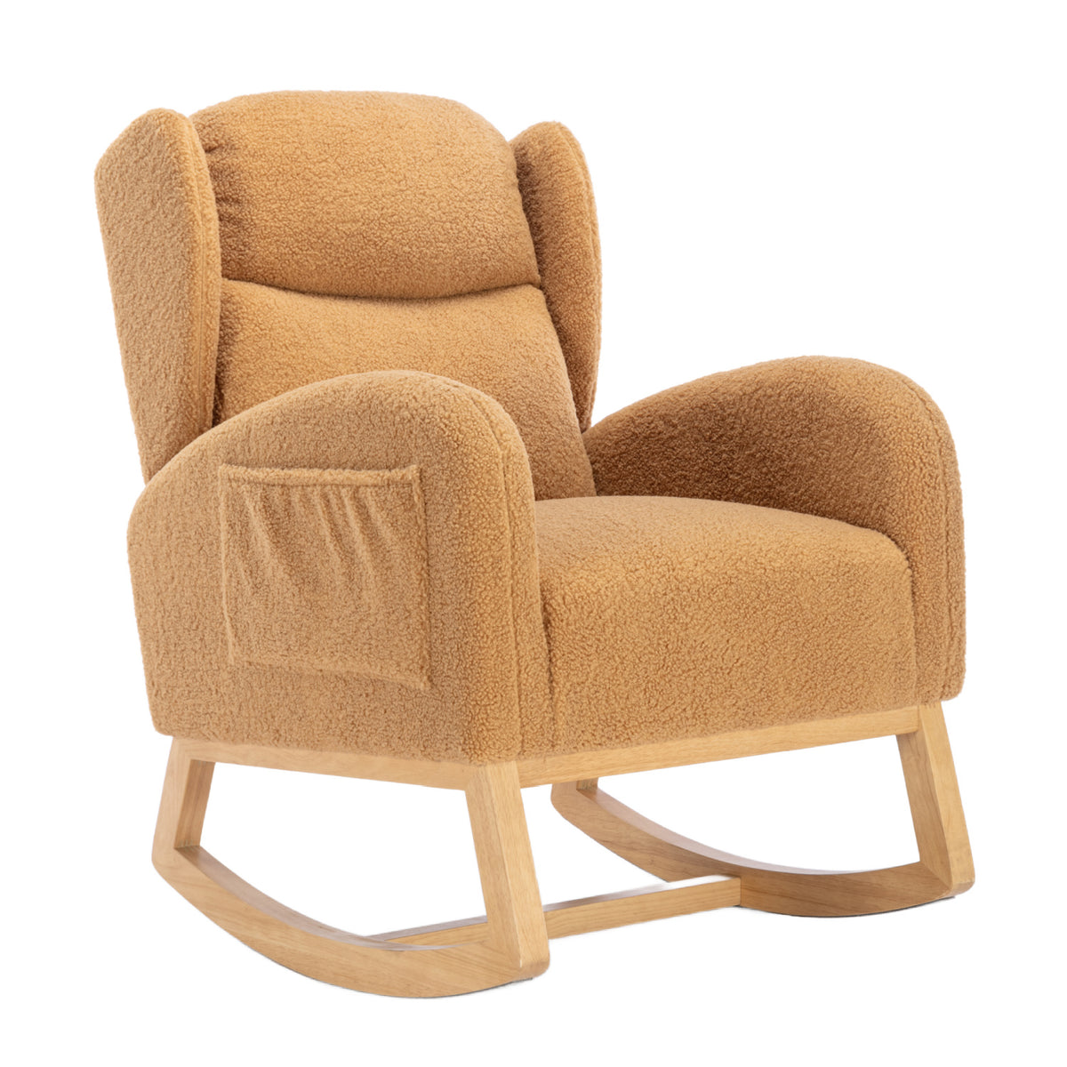 Upholstered Wooden Legs Rocking Chair | OROA