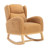 Upholstered Wooden Legs Rocking Chair | OROA