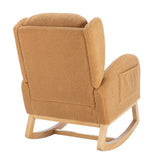 Upholstered Wooden Legs Rocking Chair | OROA