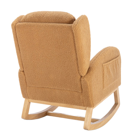 Upholstered Wooden Legs Rocking Chair | OROA