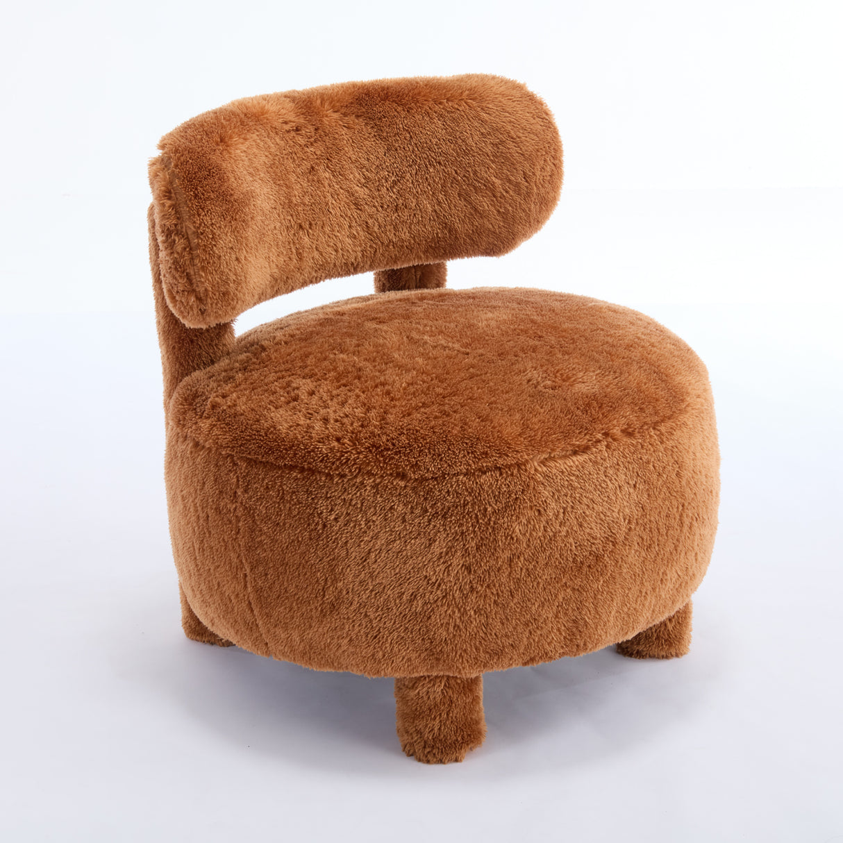 Fur Fabric Armless Curved Back Accent Chair | OROA Kids