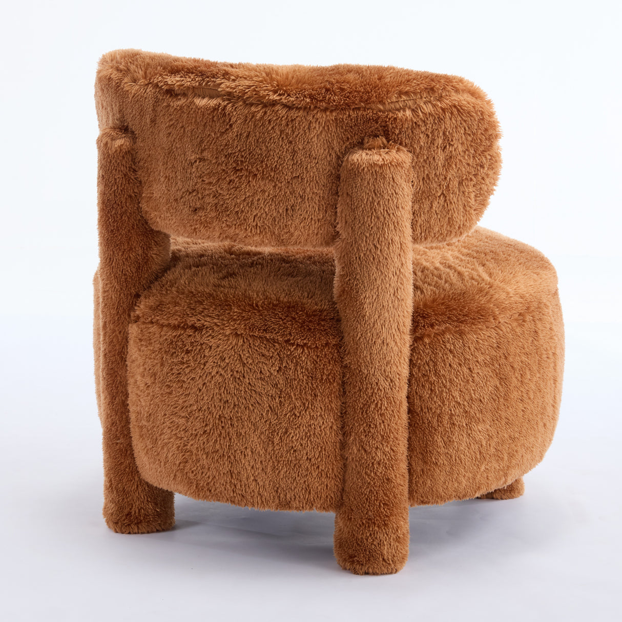 Fur Fabric Armless Curved Back Accent Chair | OROA Kids