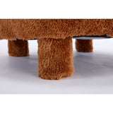 Fur Fabric Armless Curved Back Accent Chair | OROA Kids