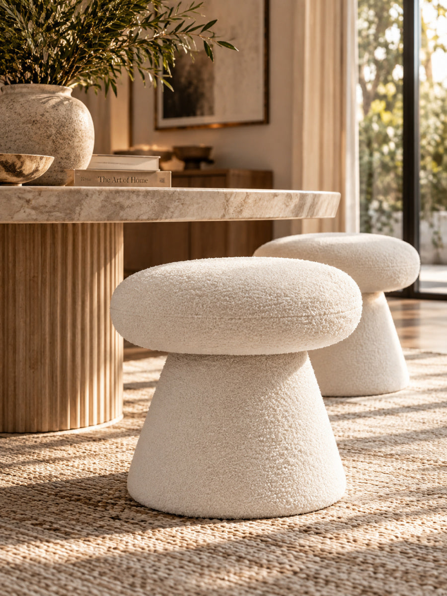 Fabric Soft Padded Footstool | OROA