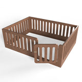 Natural Wood Floor Bed with Fence | OROA Kids