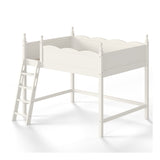 Solid Wood Beige Loft Bed with Ladders | OROA Kids