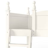 Solid Wood Beige Loft Bed with Ladders | OROA Kids